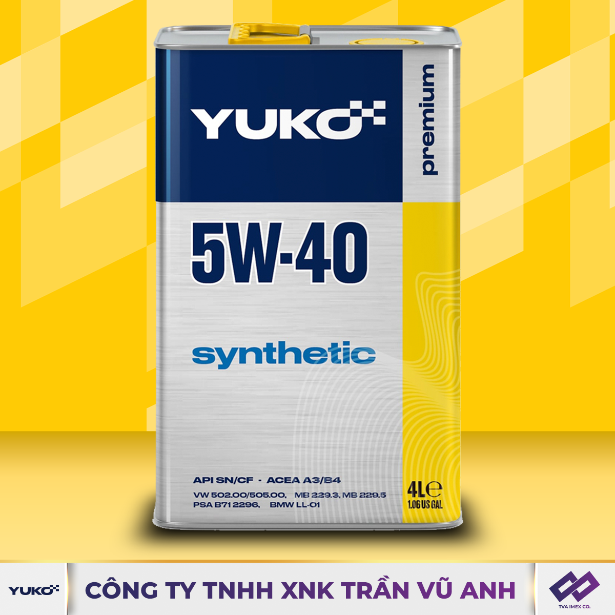 YUKO SYNTHETIC 5W40 SN 4L